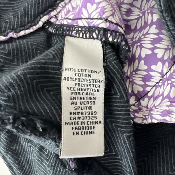 Split Shorts Women 9 Grey Cheveron Print Cargo Casual Bottoms Juniors - Picture 4 of 10